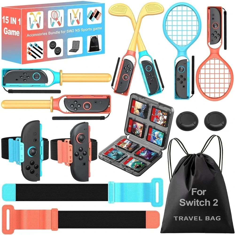15 in 1 Switch 2 Sports Bundle Accessories Kit For Nintendo Switch 2 Joy con